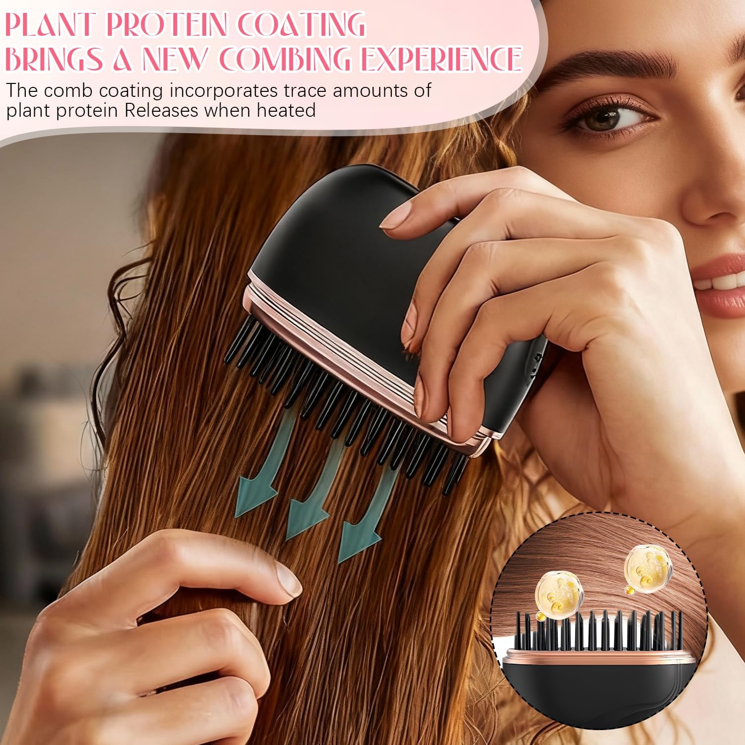 Placă de Păr Wireless - Îndreptare Rapidă Oriunde, 3 Trepte de Temperatură